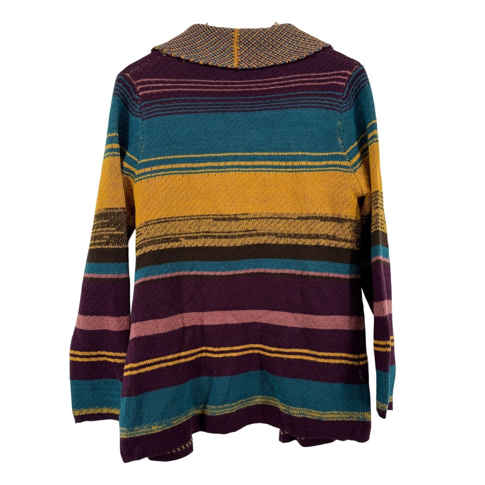 Wrangler Southwestern Stripe Open Front Cardigan Sweater Multicolor Women M - Picture 4 of 7